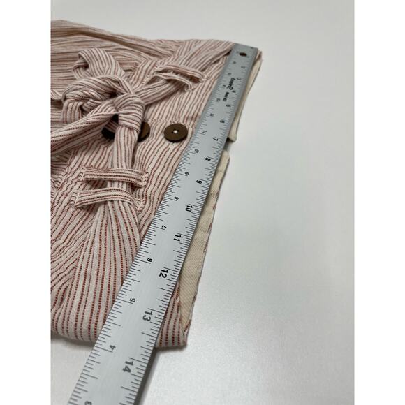 Free People Harem Pants Textured High Waist 0 Summer Beach Crop Nautical Stripes - Picture 13 of 16